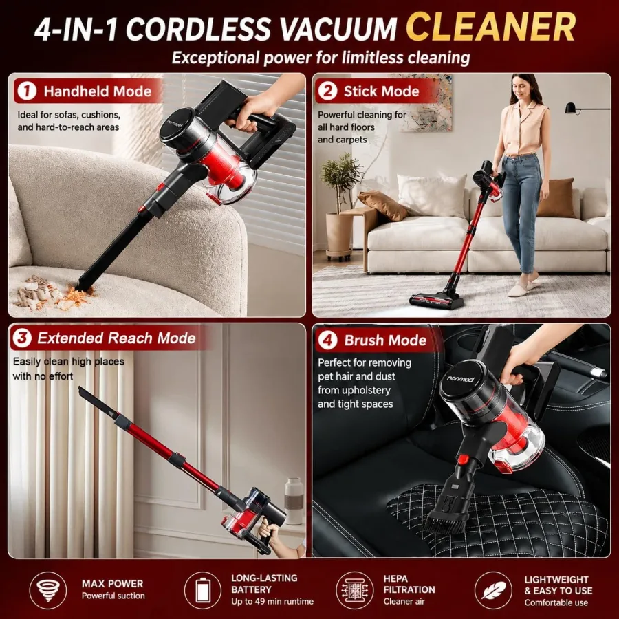 One Vacuum, Four Cleaning Modes