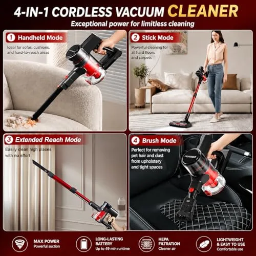 Monmecd C702 Cordless Stick Vacuum